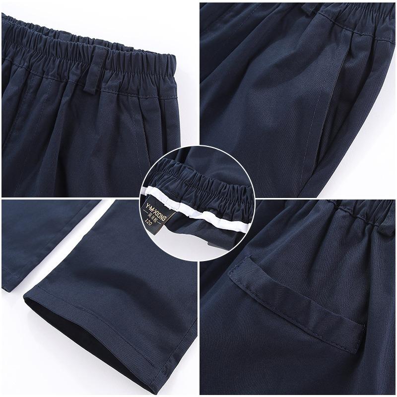 Boys Girls Kids Elastic Waist Solid Casual School Uniform Long Suit Pants