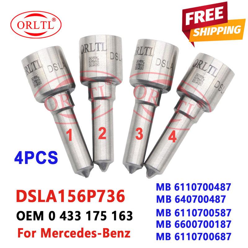 DSLA156P736 Injector Nozzle 0433175163 For Mercedes 0445110009 0445110010 0445110011 0445110012 Diesel Fuel Sprayer Nozzle 4PCS