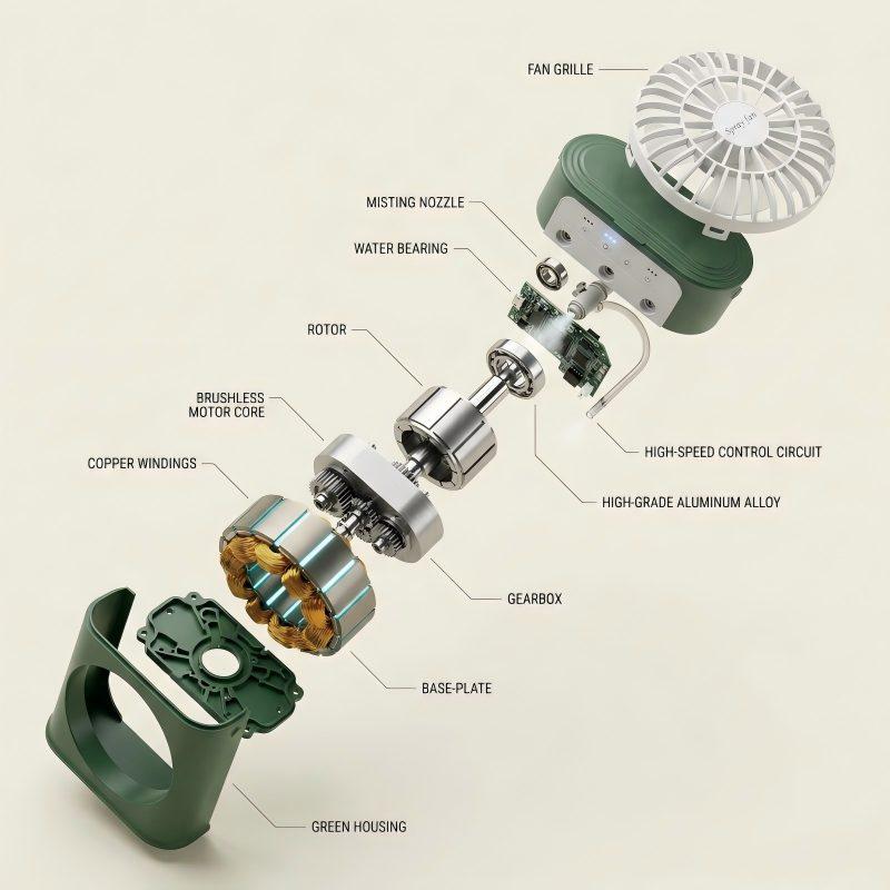 Desktop Silent Aroma Humidifier & Cooling Spray Fan