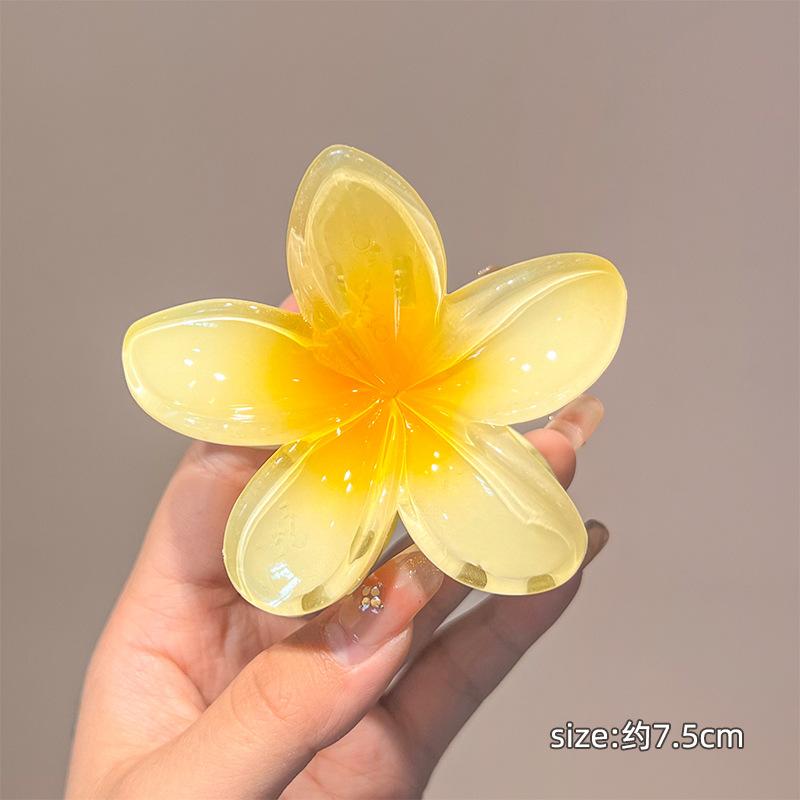 Bohemian Beach Vacation Lily Flower Hair Claw Sweet Hair Clip for Women Floral Claws Fashion Girl Accessories Shark Clip
