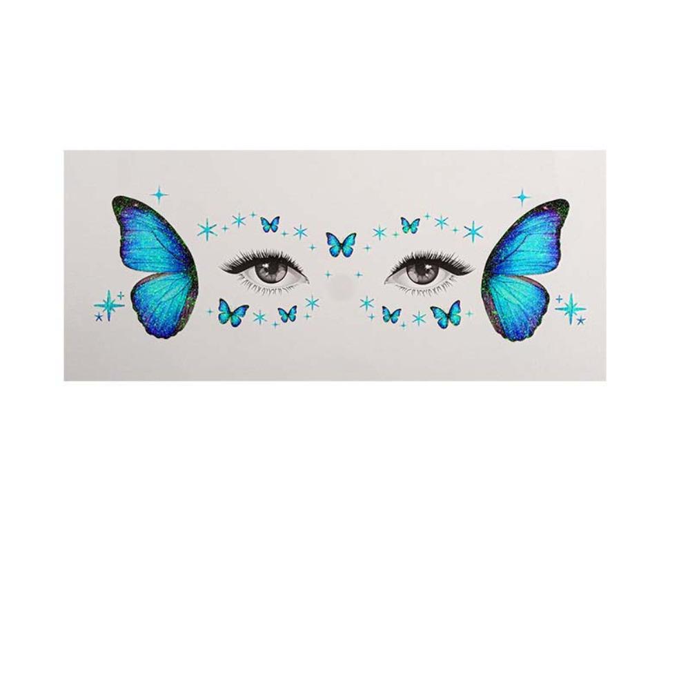 Star Heart Glitter Butterfly Face Tattoo Realistic Face Temporary Tattoo Dance Performances