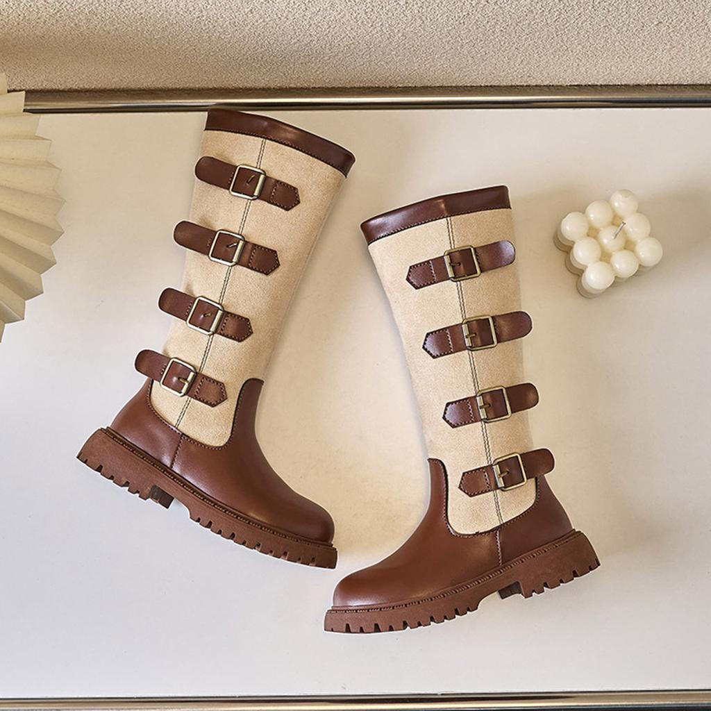 Children's Boots, Single Boots, High Waisted Straps, Side Zippers Boots
