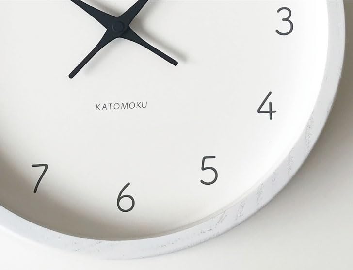 KATOMOKU Muku Clock 7 White km-60WHRC Continuous Second Hand Movement 30.6cm Diameter (Radio-Controlled Clock)