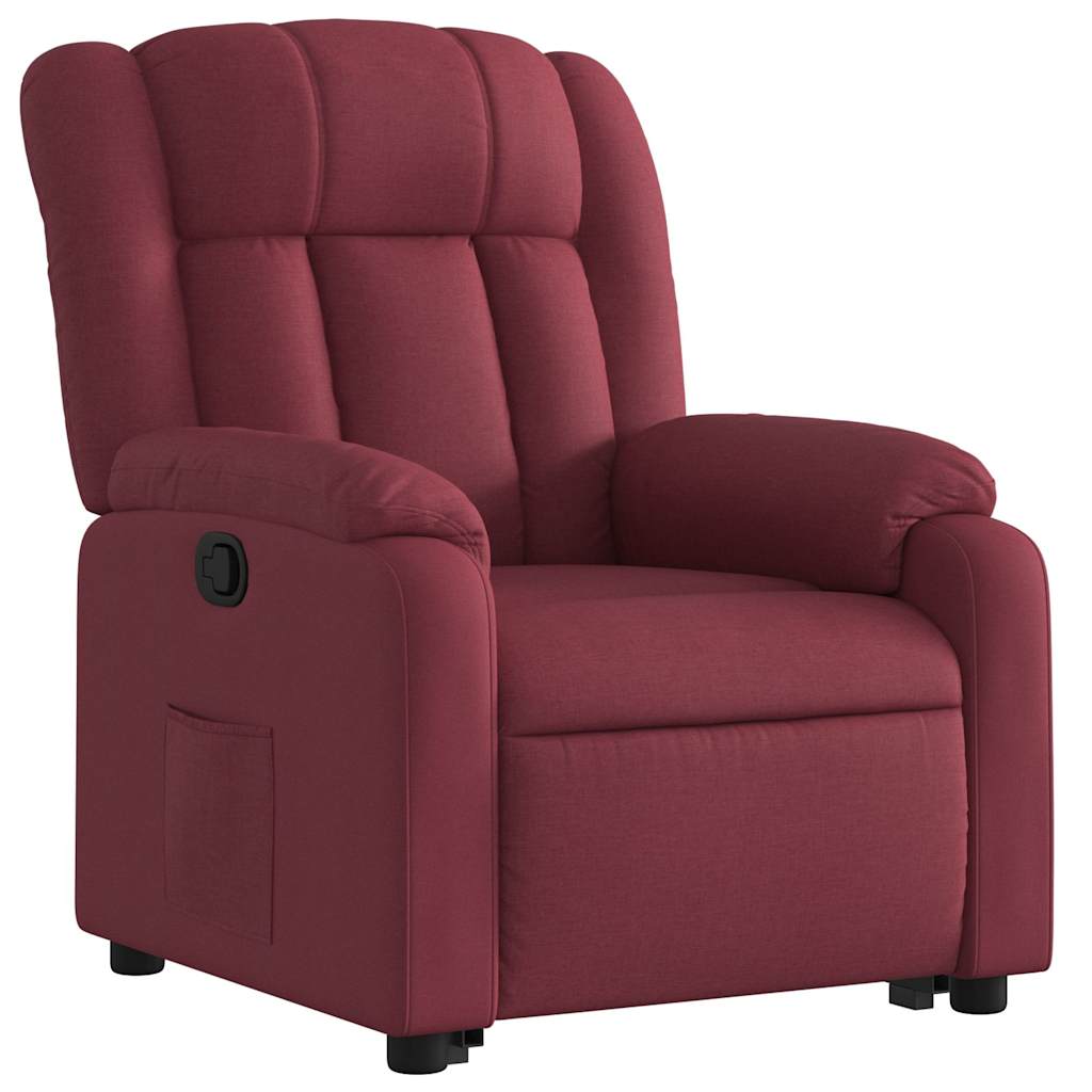 Recliner Chair with Rising Function Burgundy Fabric