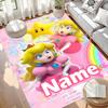 Custom Name Personalized Princess Peach Toadstool Print Carpet, Versatile Home Decor Rug, for Playroom, Apartment, Balcony, Entryway, Hallway Gift