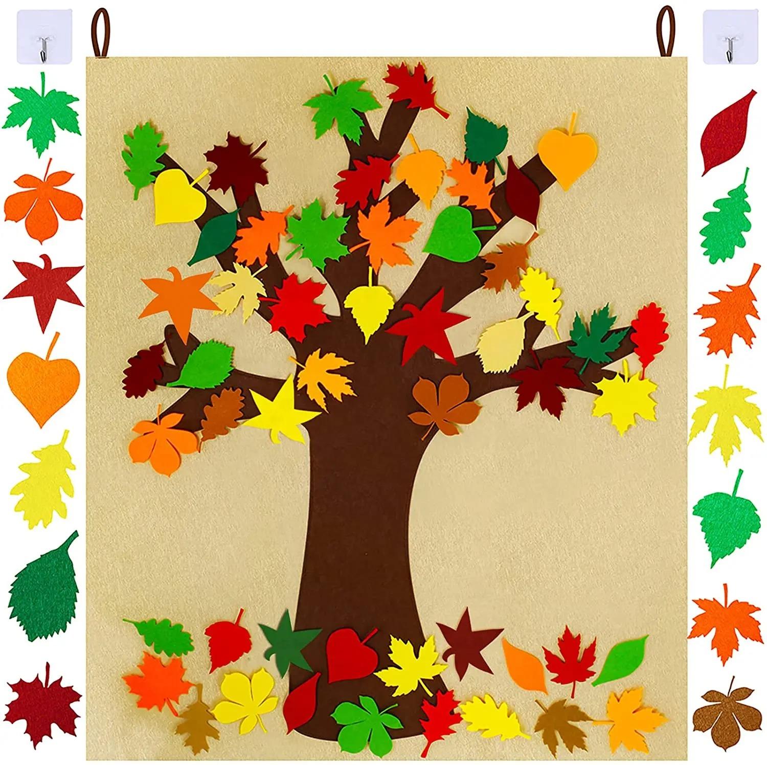 Dankzijfeest Viltboom Ornamenten Wanddecoratie voor Huis Vilt Kerstboom Kerst Ornamenten Kerstman Kerst Kinder Cadeau Other