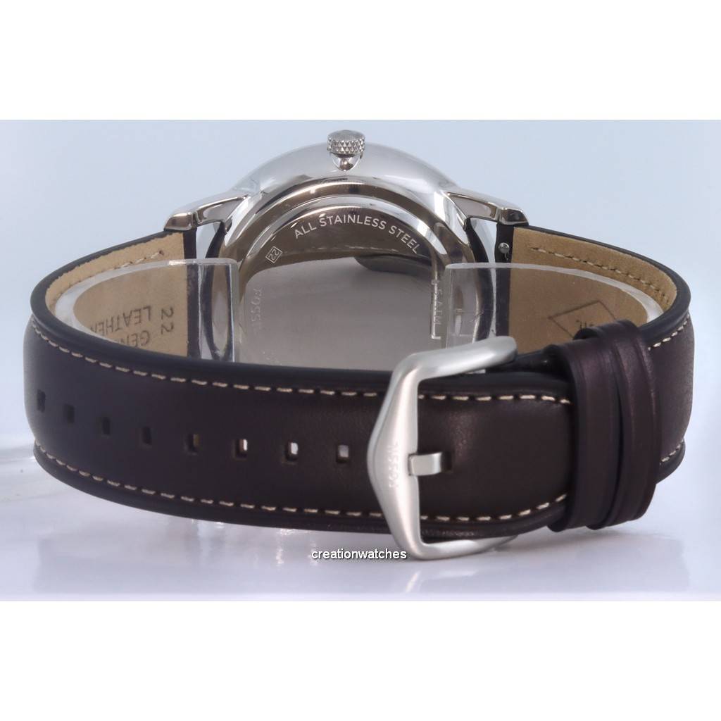 Fossil Neutra Minimalistische Mondphasen-Quarzuhr mit silbernem Zifferblatt FS5905 für Herren