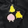 Trendy Cartoon Fruit Athlete Brooch: Cute Peach, Pear & Banana Design