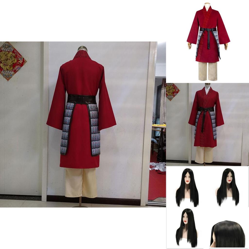 Elegant Hua Mulan Chinese Hanfu Cosplay Costume For Women And Girls With Full Set Wig