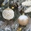 4Pcs 8cm Lace Appliques Christmas Ball Glitter Christmas Decoration Balls  Home