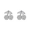 New Full-diamond Cherry Earrings for Fruit Earrings for Summer