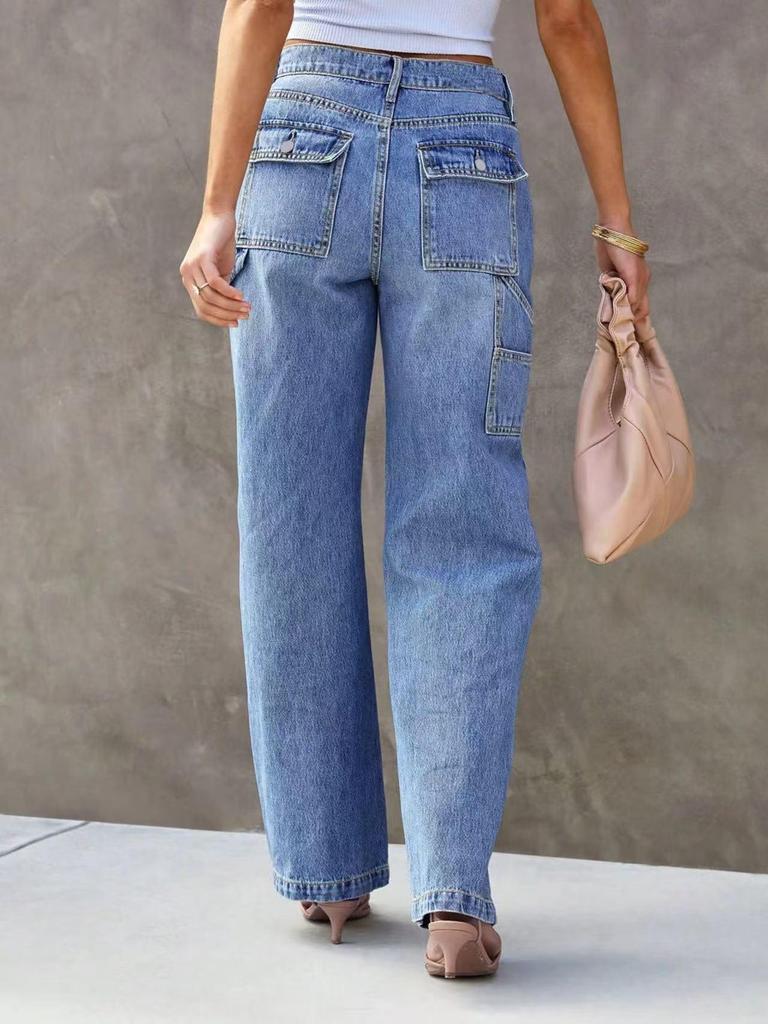 2025 Neue Weite Straight-Leg Damenjeans - Bequem und Modisch, Europäischer und Amerikanischer Stil