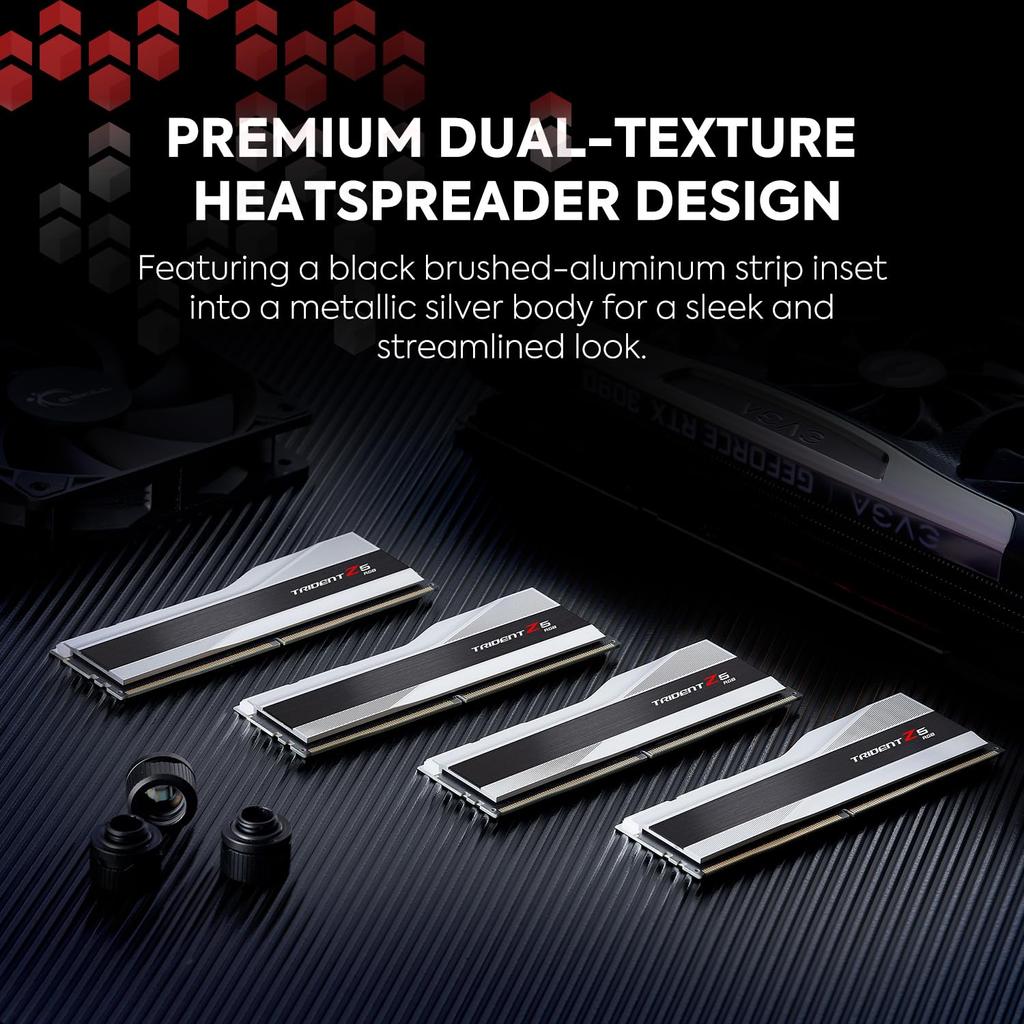 Trident Z5 RGB Series XMP DDR5 RAM 32GB Desktop-Computerspeicher UDIMM Metallic Silver G.SKILL (Intel 3.0) (2 x 16 GB) 5600 MT/s CL36-36-36-76 1,20 V -
