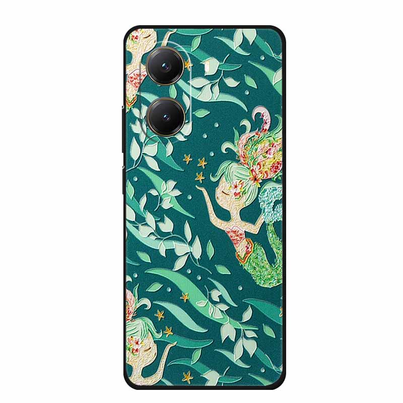 For Xiaomi POCO X7 Pro Case X7Pro 3D Relief Emboss Flowers Black Silicone Soft Back Cover Case For Redmi Turbo 4 Case Turbo4 Bag