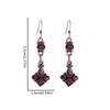 Retro Ethnic Style Red Zircon Earrings for Women, Elegant Earrings Accessories