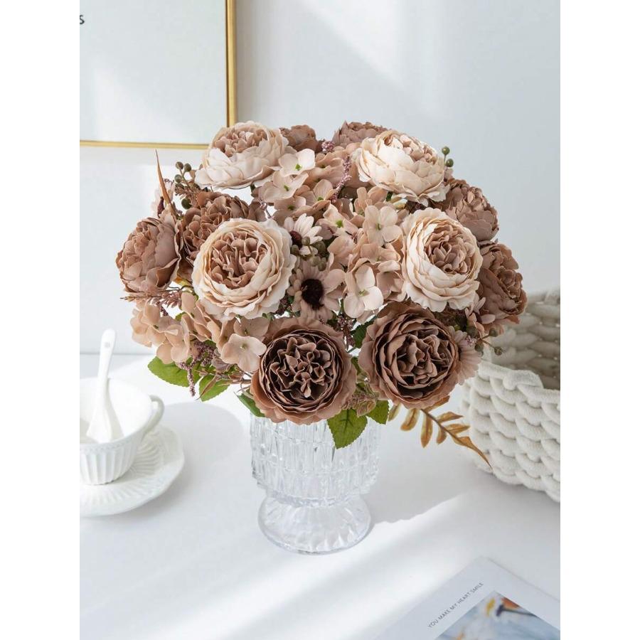 Umělé pivoňkové mix květiny pro svatební dekoraci, svatební kytici, výzdobu třídy, domácí vázu, zahradu, párty, narozeninovou událost, Valentýna