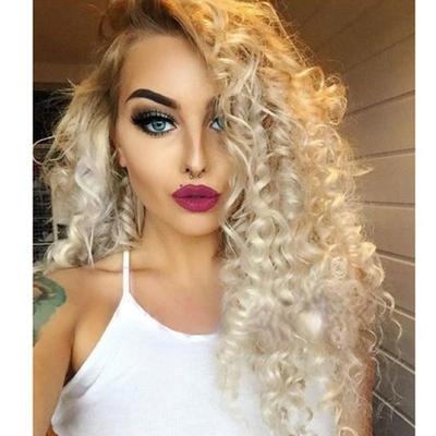 Parrucca ondulata lunga Parrucca cosplay bionda Ombre sintetica per donne alla moda