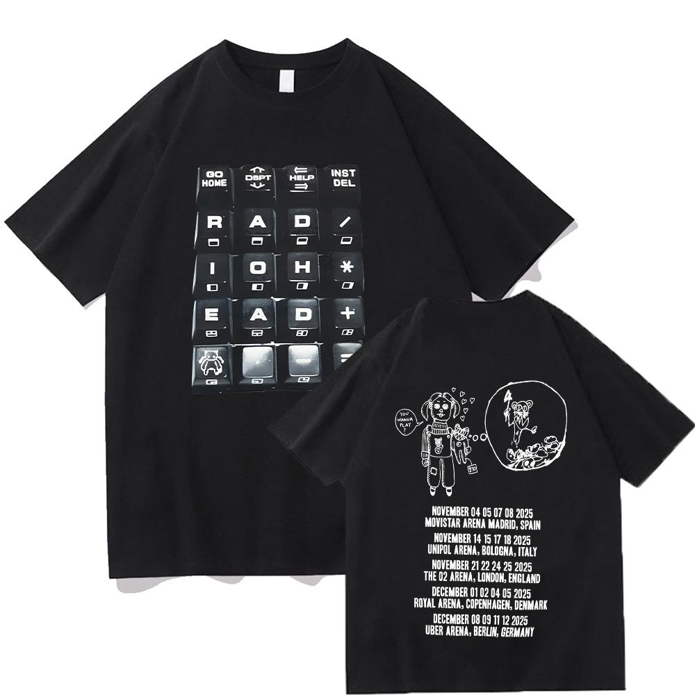 

Radiohead 2026 Black Tour T-shirt Fashion Rock Band T Shirts Men Women Cotton Loose Tops Streetwear Summer Short Sleeve Clothes XS