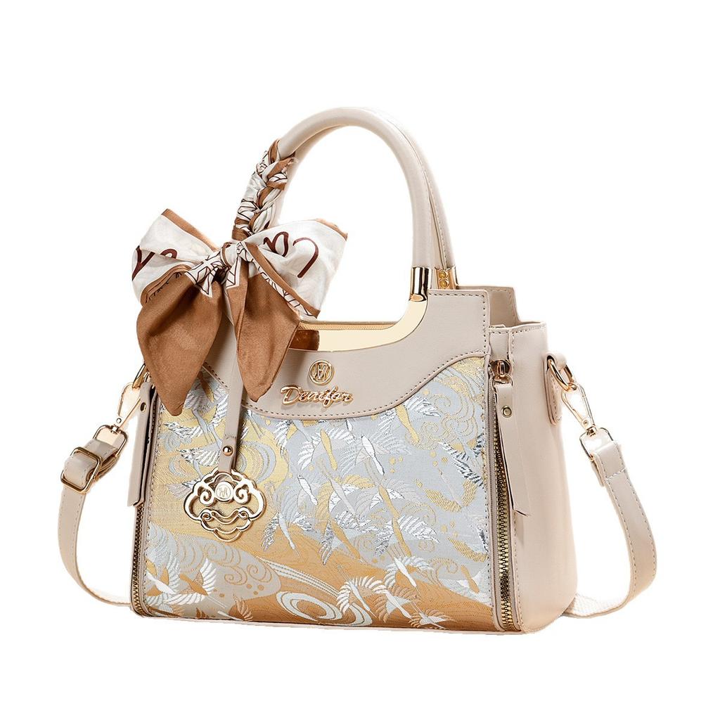 Women’s Light Luxury Red Chinese Embroidery Handbag, Elegant Mother’s Day Wedding Gift Shoulder Crossbody Bag For Middle Aged Mom