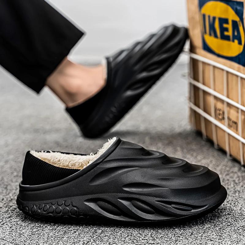 Pánské pantofle Přidat sametové krytí paty Protiskluzové Odolné proti opotřebení Vodotěsné Pár Dámské Domácí boty Boty pro muže Teplé Nové