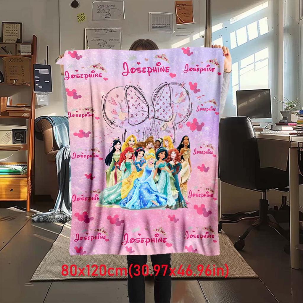 Die Disney Prinzessinnen Themen Decke Superweich mit Niedlichen Cartoon-Drucken Bequem Familie Reisen Sofas Betten Geschenk Prinzessinnen-Fans