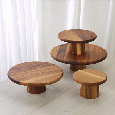 Wood Cake Stand Multiuse Wooden Plate Dessert Stand Afternoon Tea Serving High Tray Cupcake Holder Cakes Table Display Plates