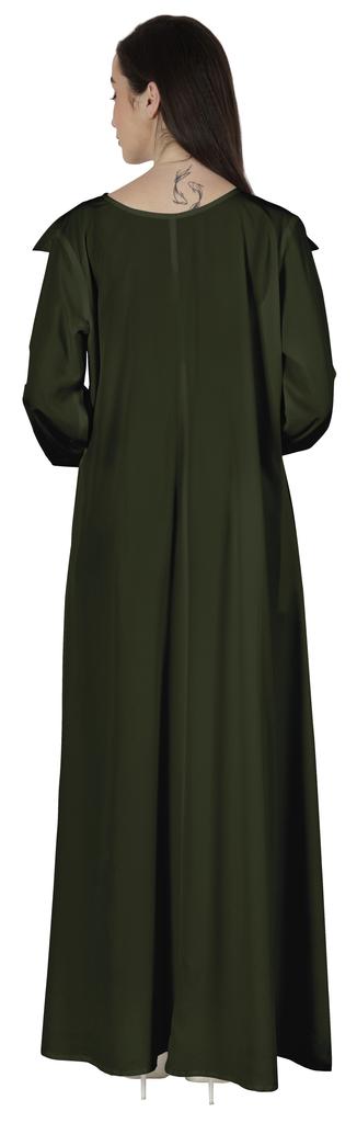 Bimba Abaya Islamic Prayer Dress With Hijab For Women's  Front Button Placket  Muslim