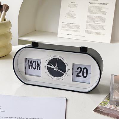 Nouveau réveil créatif pour chambre à coucher, horloge mécanique amusante à bascule, horloge de bureau numérique, horloge de bureau rétro, décoration d'intérieur