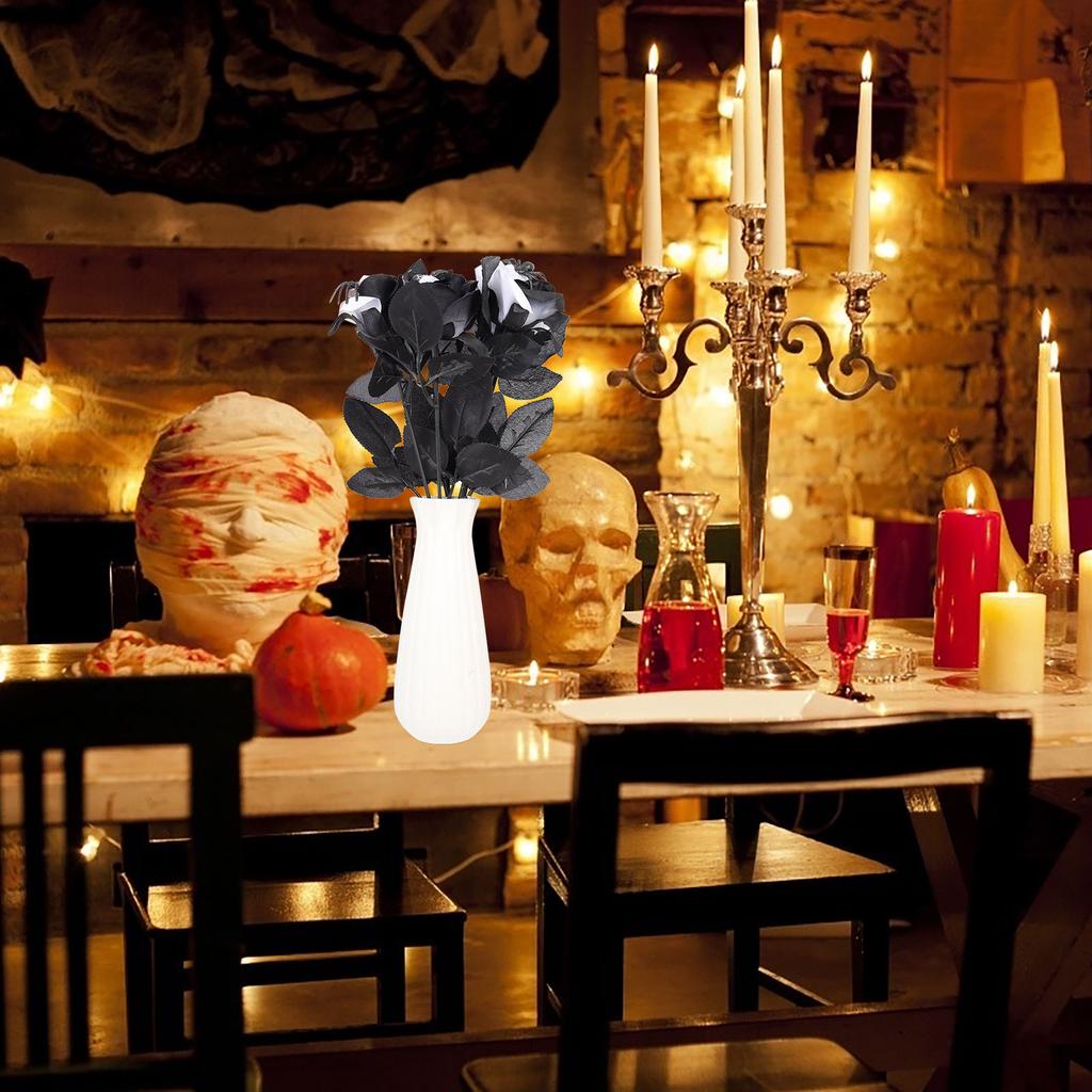 5 Pcs Artificial Flower Decoration Room Halloween Window Decorations Spiders Fake Flowers for Rose