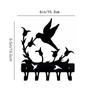1pc Wall Mounted Hummingbird Key Rack Hanger - Small 6 Inch Wide Iron Crafts Wall Art Decorative Hook Coat Hanger
