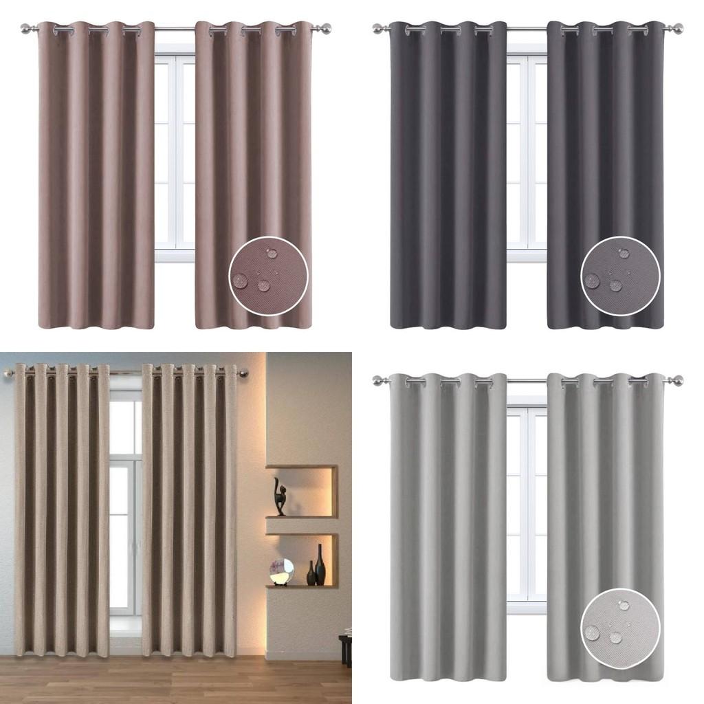 Solid Waterproof Color Sun Blocking Curtain With Nordic Style For Balcony Areas