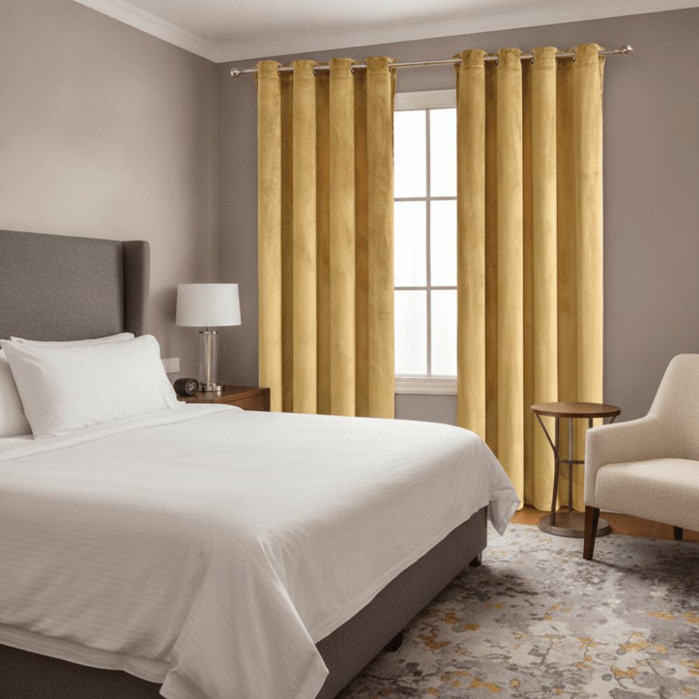 Light-blocking Velvet Curtain Solid Color Noise Reducing Blackout Curtains No Drilling Soft Texture Touch Window Drape