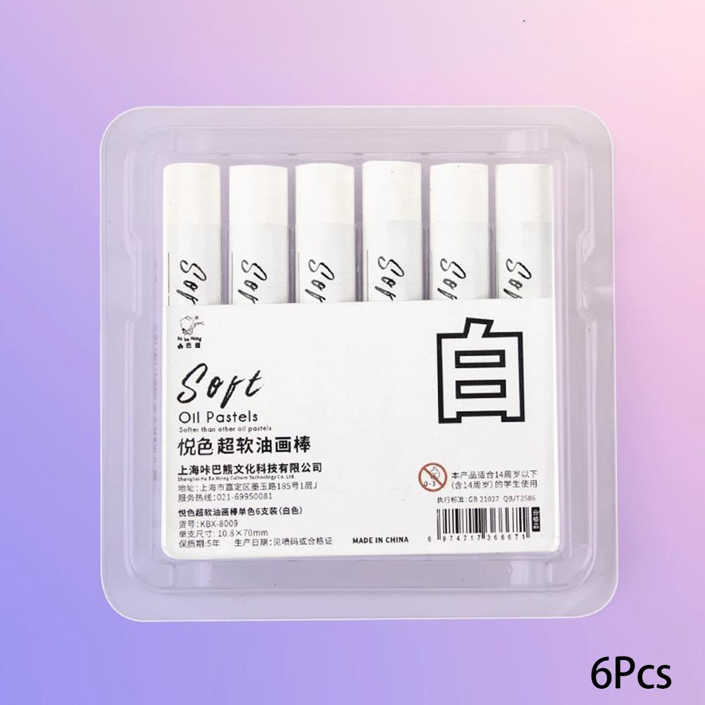 

24/48 Цветов Профессиональный Набор Мягких Масляных Пастелей Белые Рисовальные Мелки Художественные Принадлежности Инструменты для Рисования для Художников Студентов Подарки 6Pcs White