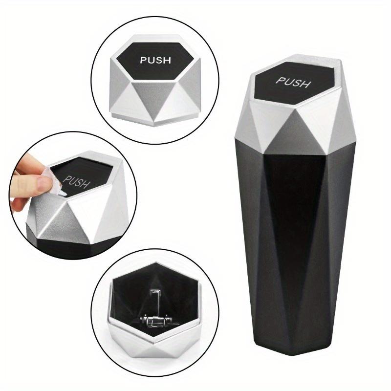 Mini Car Trash Can Portable Dustbin with Lid Leak-proof Auto Trash Bin for Automotive Home Bedroom Office Garbage Storage Box