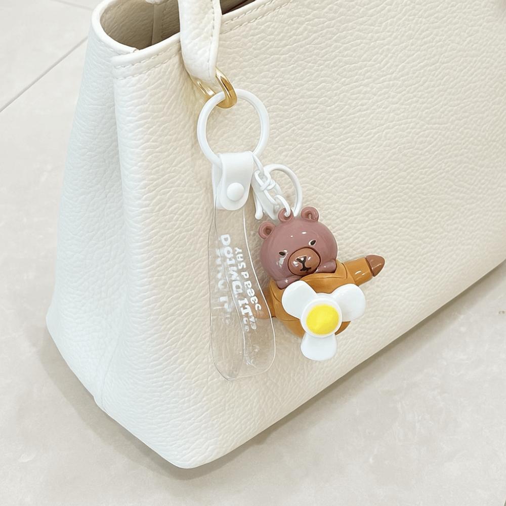 Cute Capybara Car Pendant Cartoon Capybara Aircraft Key Ring Bag Charm