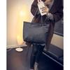 Stylish Large Capacity Pu Tote Bag For Women Retro Casual Woven Shoulder Handbag