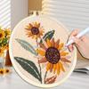 Punch Needle Embroidery Kits Flower For Beginner Art and Crafts Poking Needles Embroidery Sewing for Children Artwork Set Gift