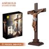 Karfreitag MOC Steinbau-Modell 588 Teile Kreative Jesus-Skulptur Bausteine Figuren Spielzeug Heimdekoration Erwachsene Kinder Geschenke