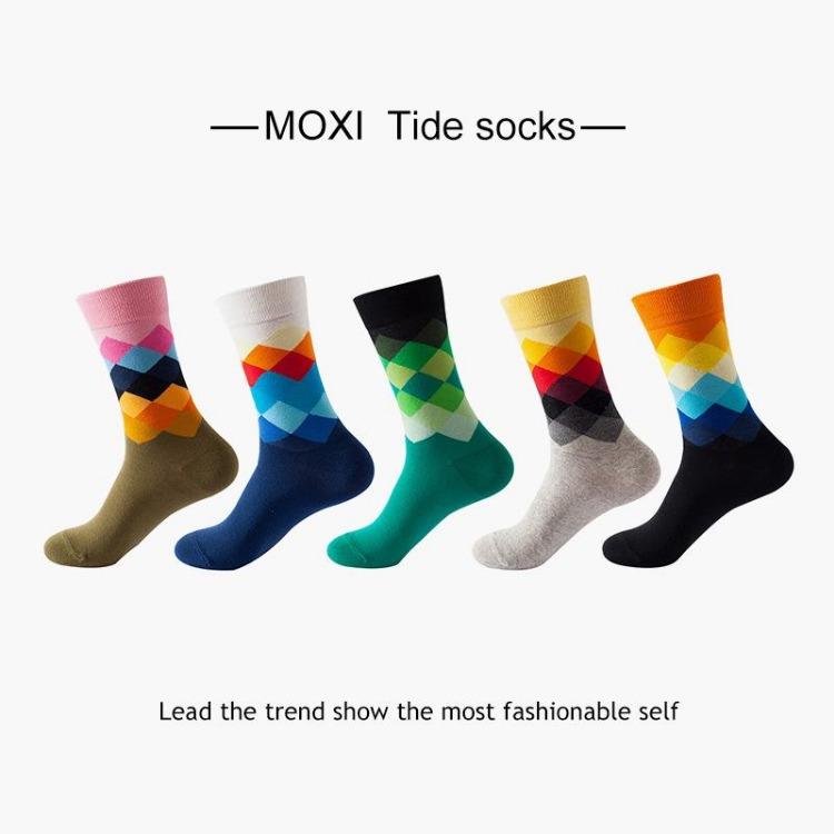 5 Pairs/Pack Couples Happy Funny Socks Cotton EU 37-43 Men Cartoon Fruits Flowers Animals Streetwear Harajuku Socks