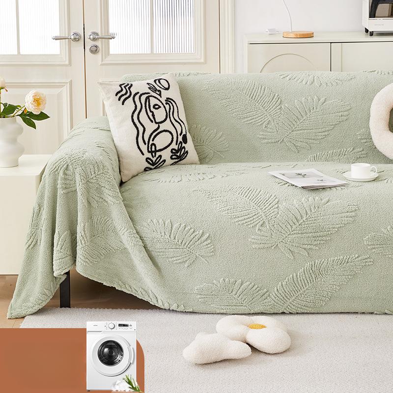 Shu Bomull Fløyel Tredimensjonalt Preget Sofahåndkle Fullt Dekke Klut Ins Stil Vinter Varmt Sofatrekk Altomfattende Universelt Dekke Teppe