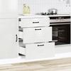 VidaXL Armoire de cuisine Kalmar blanc brillant bois ingénierie, meuble d'évier, meuble de cuisine avec tiroir, meuble de 854281