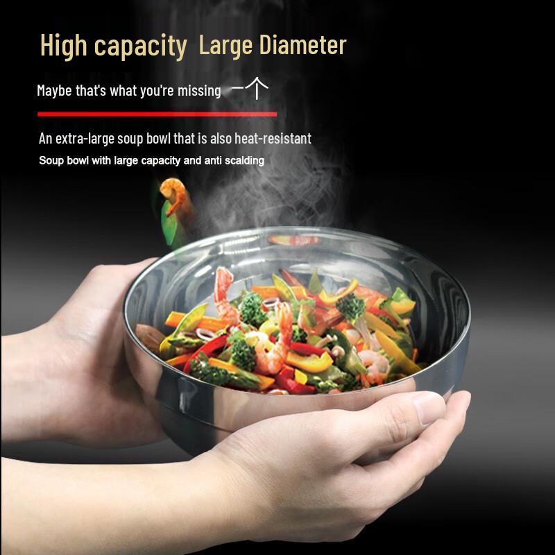 Stainless Steel Anti-Scald Rice Bowl - 12cm, 10-Pack