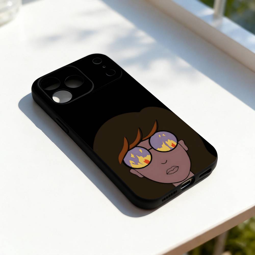 

Cartoon D-Daria Sitcom Phone Case For iPhone 11,12,13,14,15,16,17,Pro,Max,Plus,E,SE4,Air,Mini Black Soft Cover iPhone17pro