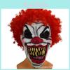 Máscara de Palhaço Maligno Aterradora Halloween Natal Festa de Horror Adereços Látex