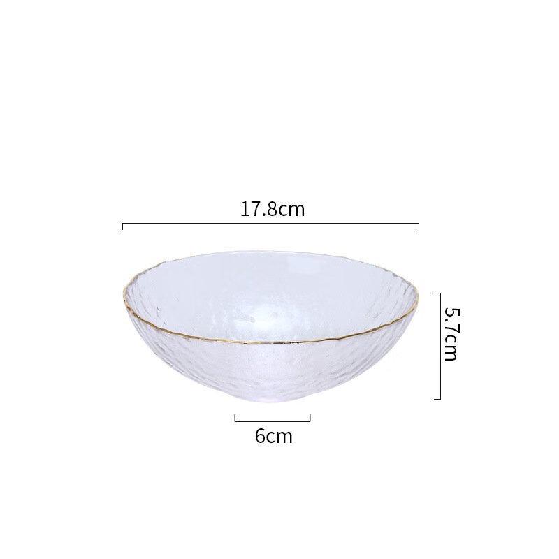 ZISIZ Gold Rim Glass Salad & Dessert Bowl