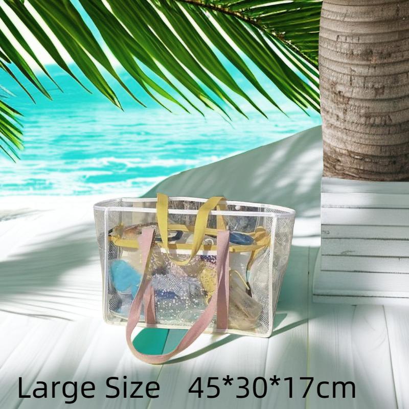 

Large Capacity Transparent Jelly Beach Shoulder Portable Travel Bag PVC Waterproof Wash Storage Tote Bag Fitness Swimming Bag
