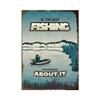 Cartello Metallo Vintage Regole di Pesca Scatola Latta Decorazione Murale Retrò per Casa di Campagna Cabina o Man Cave Targhe Poster Rustici di Pesca an