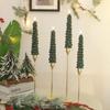 1/2/3/4Pcs Christmas Tree Candles with Remote Timer Waxy Flameless Taper Candles Flickering Window Candle for Christmas Decor