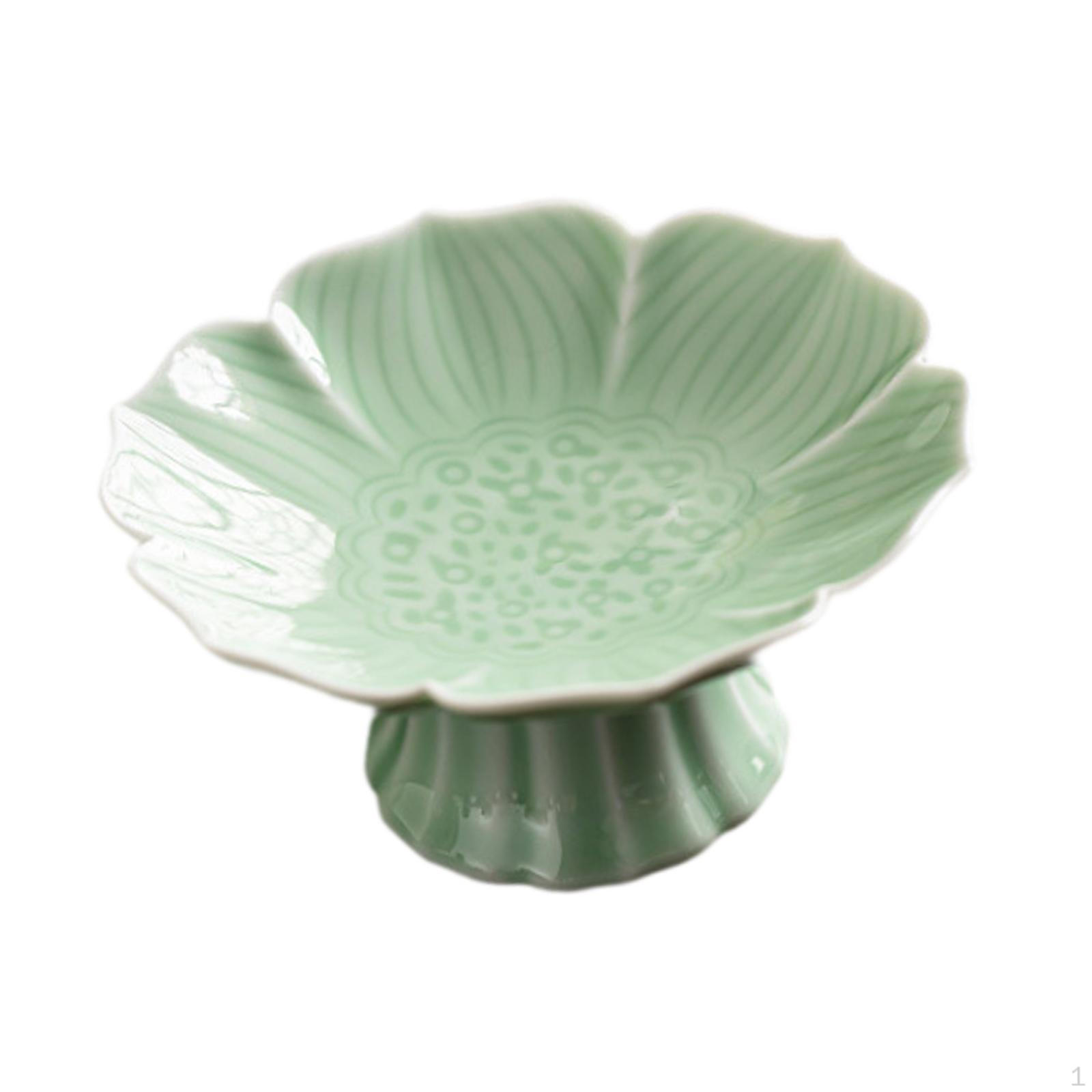 

Керамическая миска на ножке для десерта, торта, держатель для фруктов и овощей, декоративный поднос green