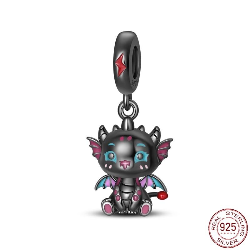 Copper Charms Beads Cute Fire Dragon Dinosaur Charms Fit Original Pendants Bracelet Diy Women Jewelry Gift